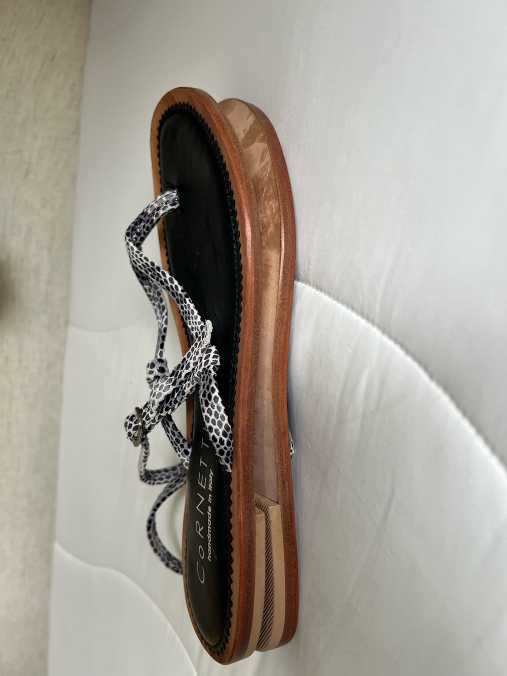 Cornetti handmade Italian snake-print leather sandals size 37 - Picture 6 of 7
